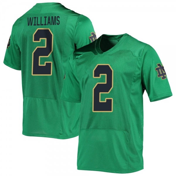 Dexter Williams Notre Dame Fighting Irish NCAA Youth #2 Green Replica College Stitched Football Jersey HXD1555YN